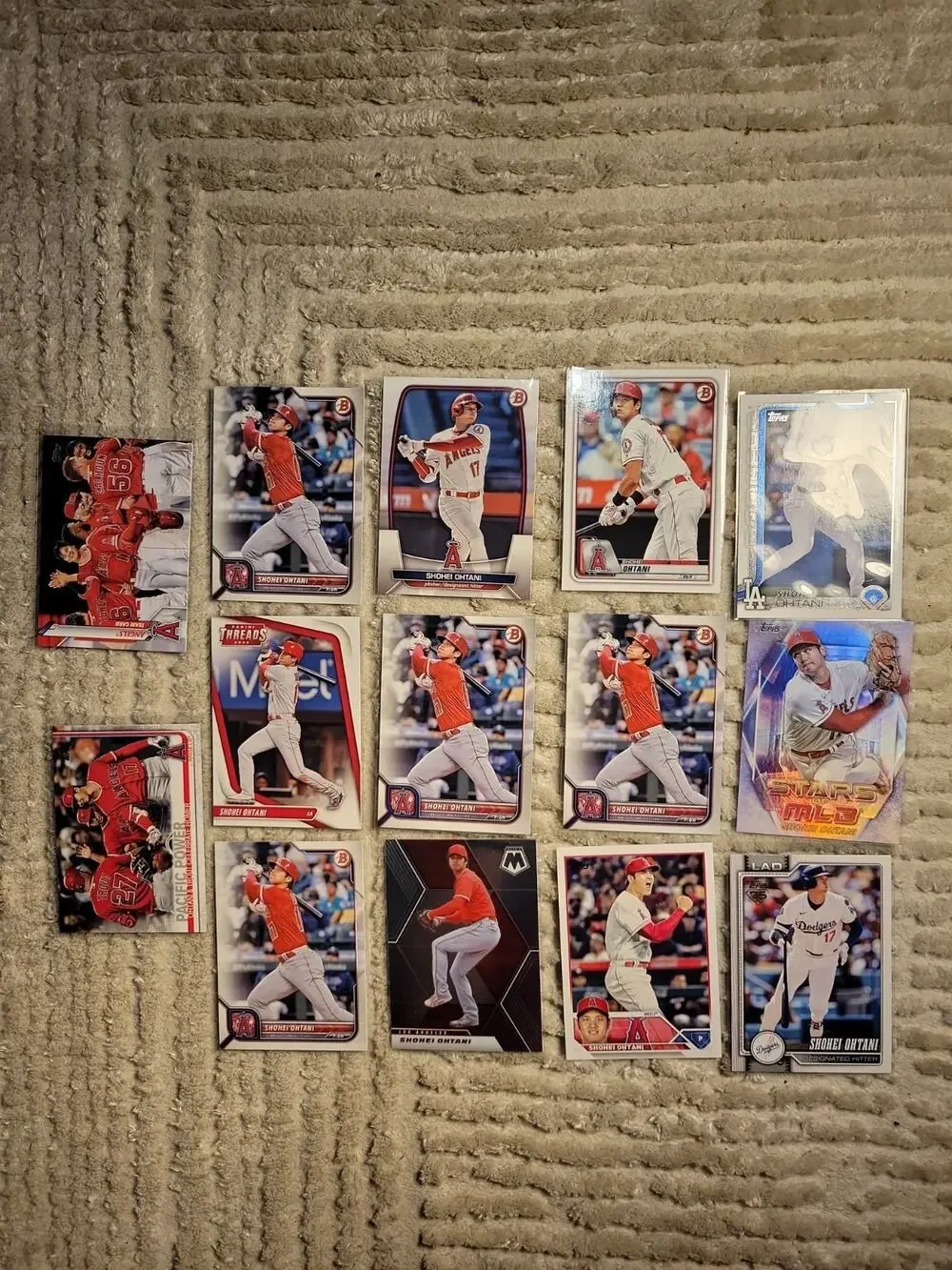 Shohei Ohtani Baseball Card Lot of 14 Cards Los Angeles Angels Dodgers Topps